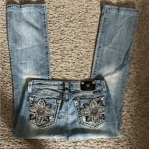 Miss me embroidered bootcut jeans 33”